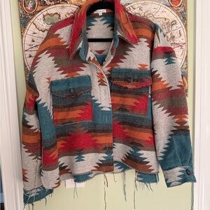 Aztec Print Blanket Coat